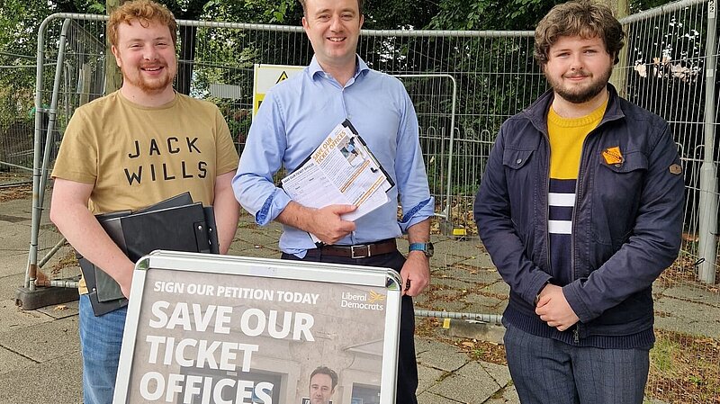 Danny campaigning to save our ticket offices