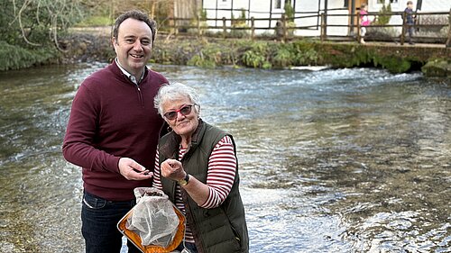 Danny and Margot in river