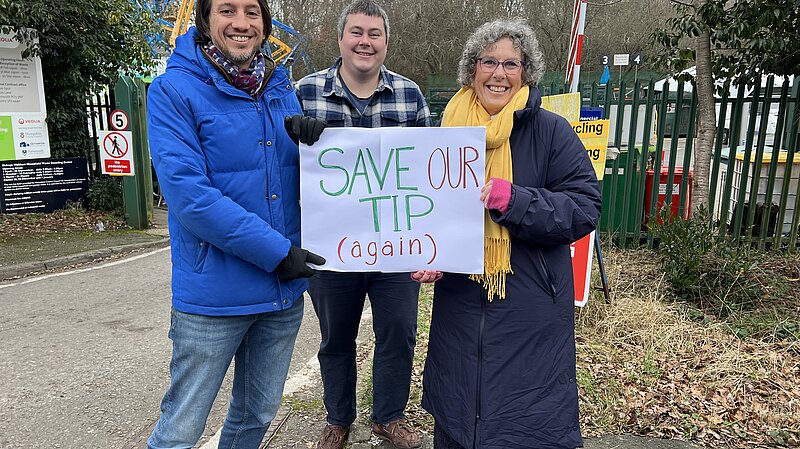 The Bishop Waltham's Lib Dem team campaigning against the tip closure