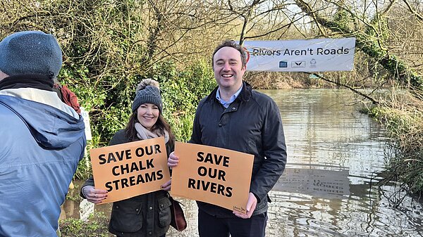 Anne and Danny at the protest