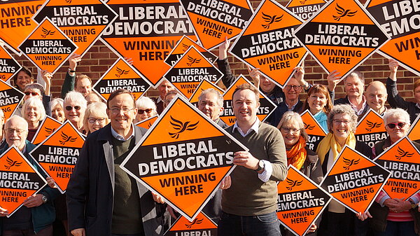 Team Winchester Lib Dems with stakeboards