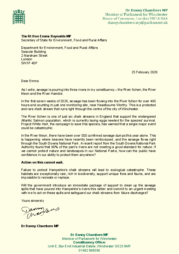 Danny letter to Emma Reynolds