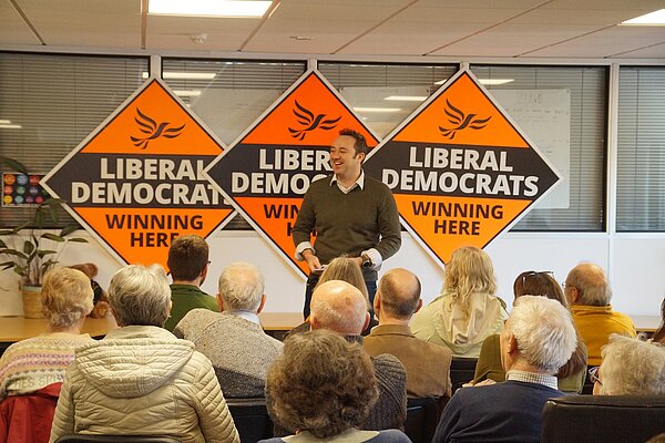 Danny speaking to members